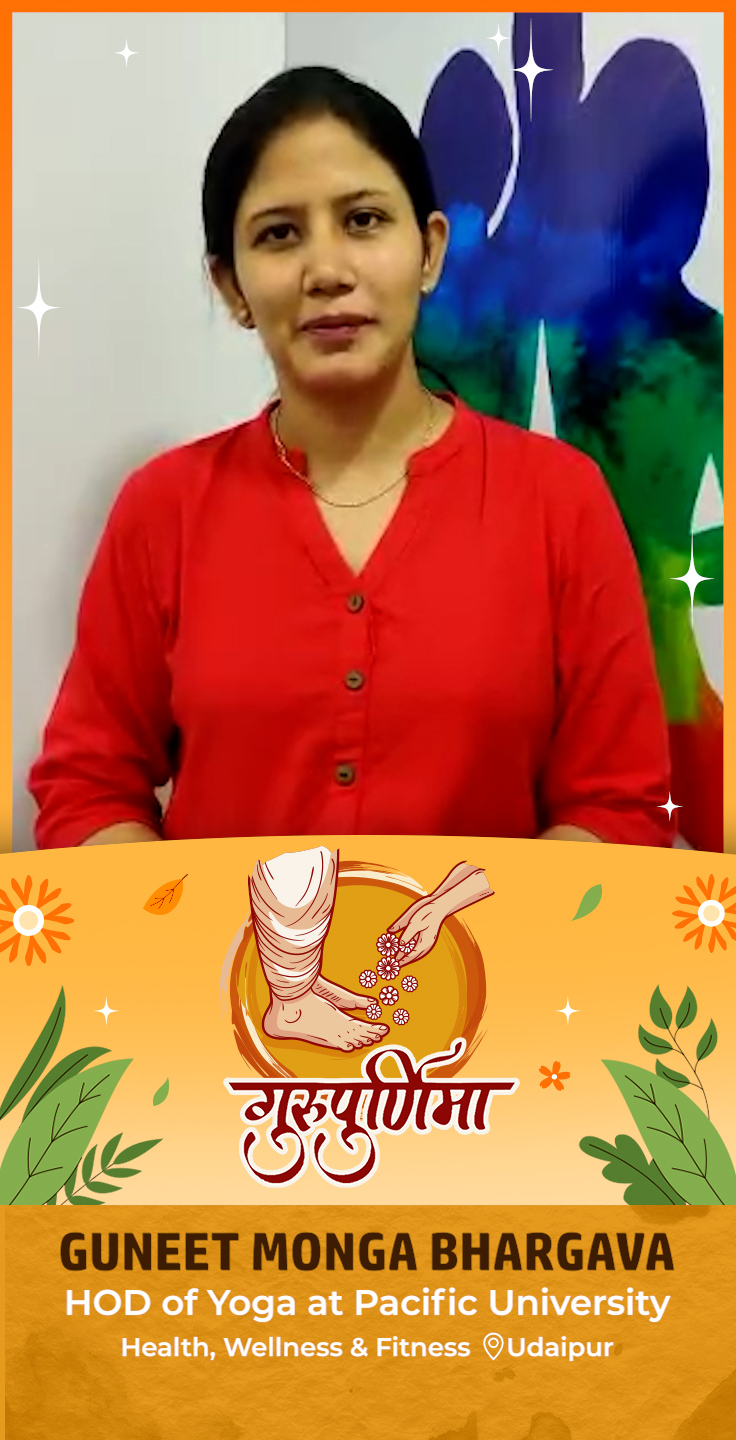 gunit-bhargava-best-wishes-greetings-guru-purnima - Gunit Monga Bhargava - Gunit Monga Bhargava, Yogacharya & Physiotherapist at Pacific University - Guru Purnima - Watch best wishes by Gunit Monga Bhargava,  Yogacharya & Physiotherapist at Pacific University - Guru Purnima