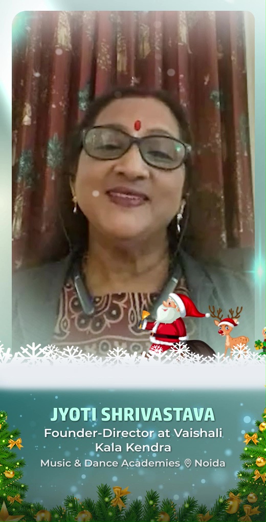 jyotishrivastava-wish-christmas-day - Jyoti Shrivastava - Christmas Day Greeting Message by Jyoti Shrivastava, Founder-Director at Vaishali Kala Kendra - Watch Christmas Day greeting and best wishes message by Jyoti Shrivastava, Founder-Director at Vaishali Kala Kendra jyotishrivastava-wish-christmas-day - Jyoti Shrivastava - Christmas Day Greeting Message by Jyoti Shrivastava, Founder-Director at Vaishali Kala Kendra - Watch Christmas Day greeting and best wishes message by Jyoti Shrivastava, Founder-Director at Vaishali Kala Kendra