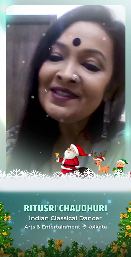 ritusrichaudhuri-wish-christmas-day - Ritusri Chaudhuri - Christmas Day Greeting Message by Ritusri Chaudhuri, Indian Classical Dancer - Watch Christmas Day greeting and best wishes message by Ritusri Chaudhuri, Indian Classical Dancer
